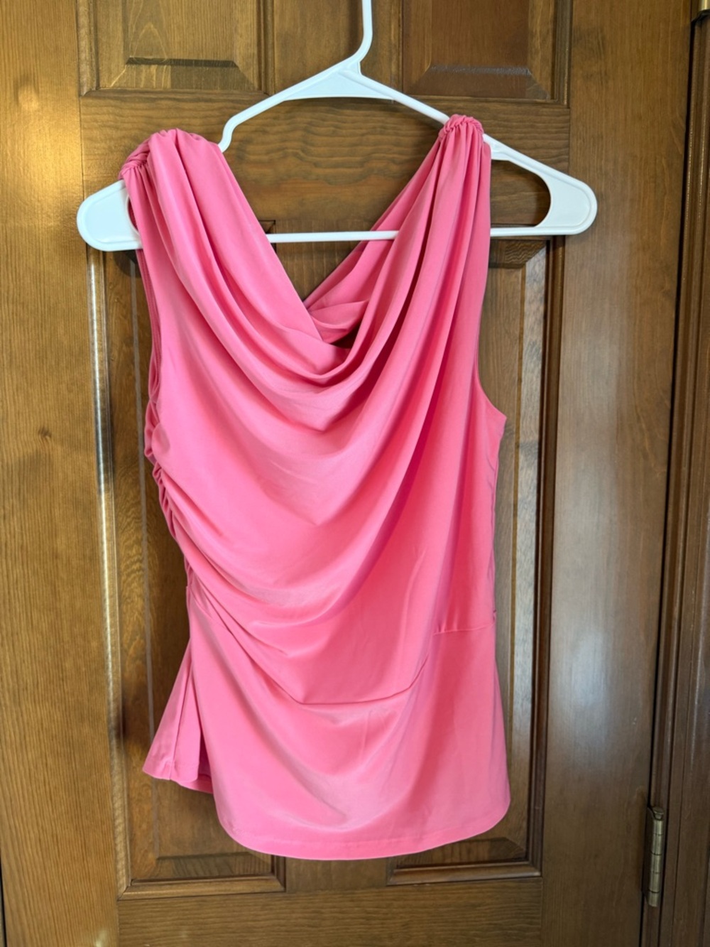Aritzia Pink Draped Cowl-Neck Tank